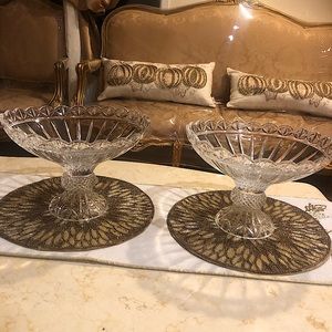 Beautiful Cristal plater from Italy set 2